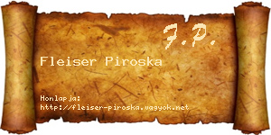 Fleiser Piroska névjegykártya